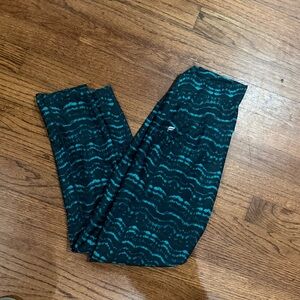 Fabletics Teal and Black Patterned Leggings